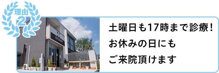 受付風景写真。土曜日も17時まで診療！お休みの日にもご来院頂けます